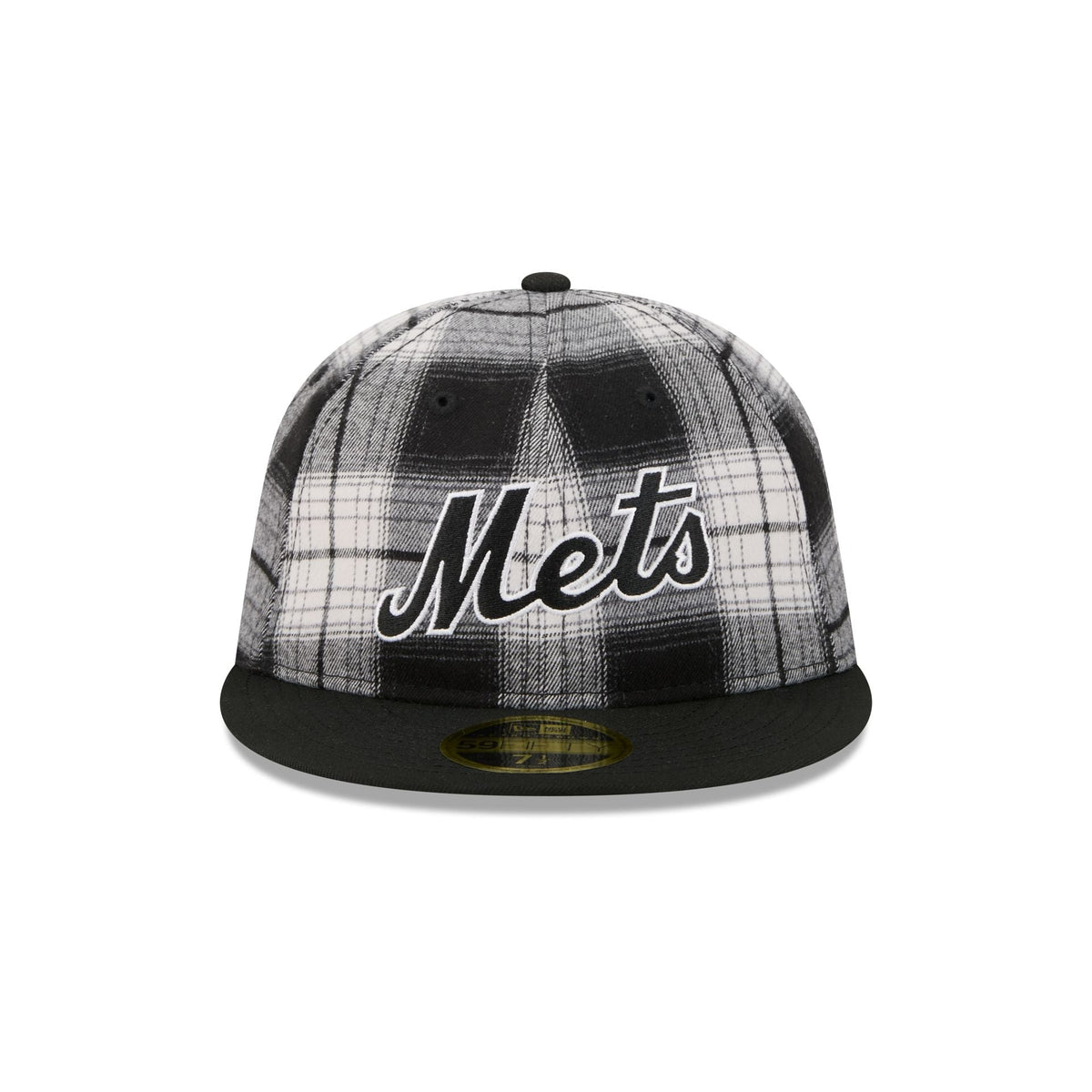 New York Mets Grunge Plaid Retro Crown 59FIFTY Fitted Hat
