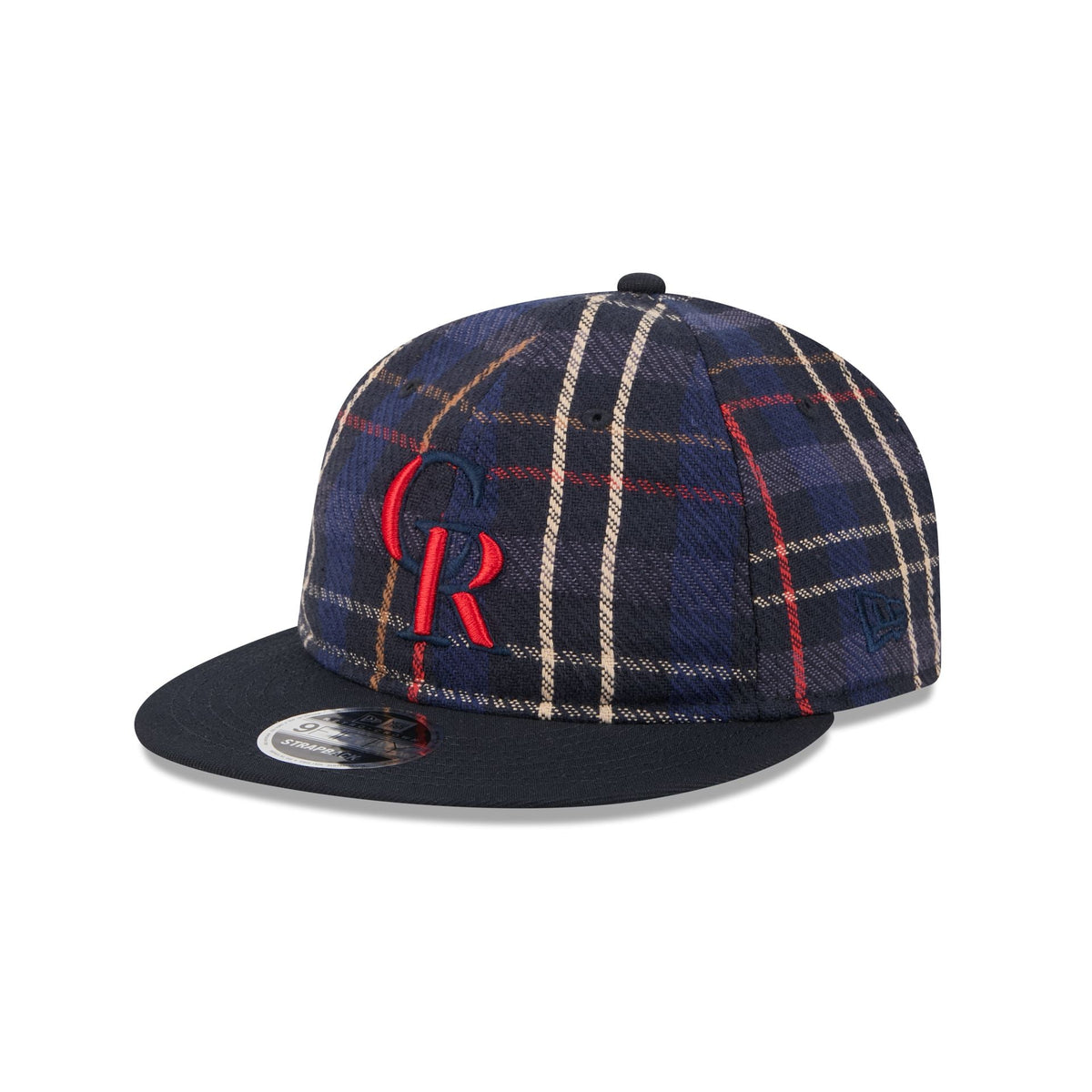 Colorado Rockies Grunge Plaid Retro Crown 9FIFTY Adjustable Hat