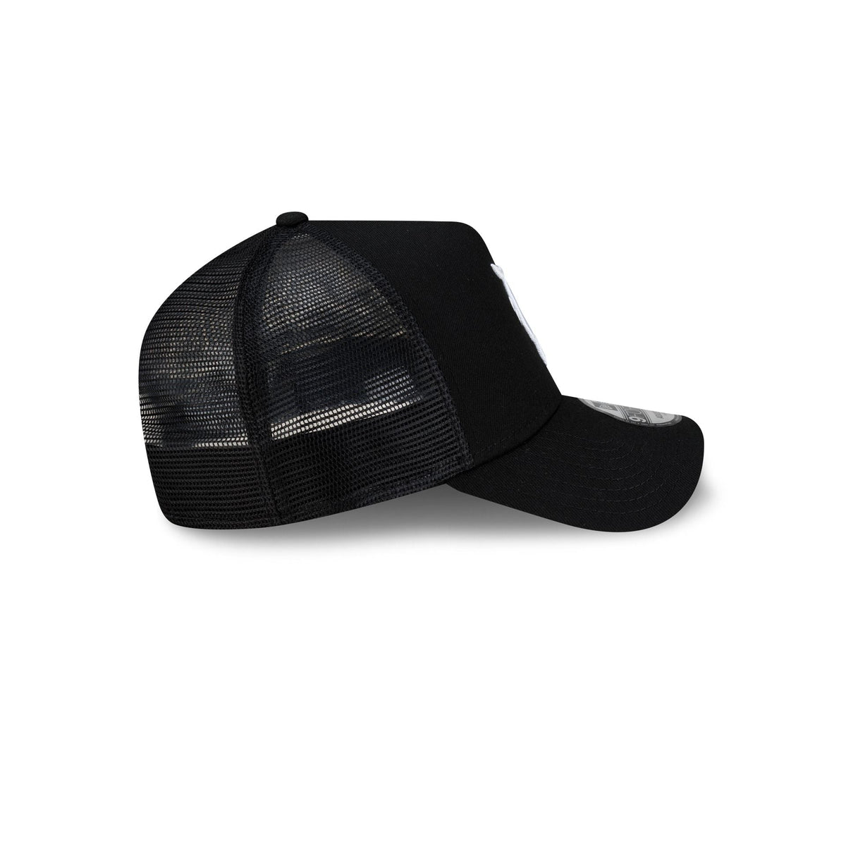 Detroit Tigers Side Script Black 9FORTY A-Frame Trucker Hat