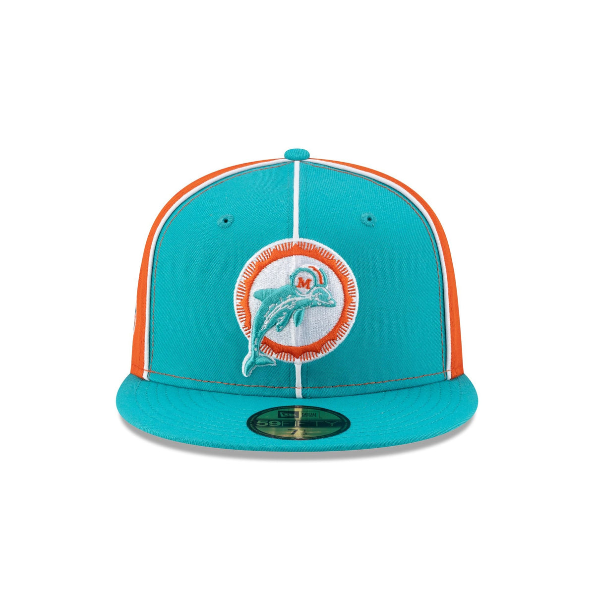 Miami Dolphins Two-Tone Pinwheel 59FIFTY Fitted Hat