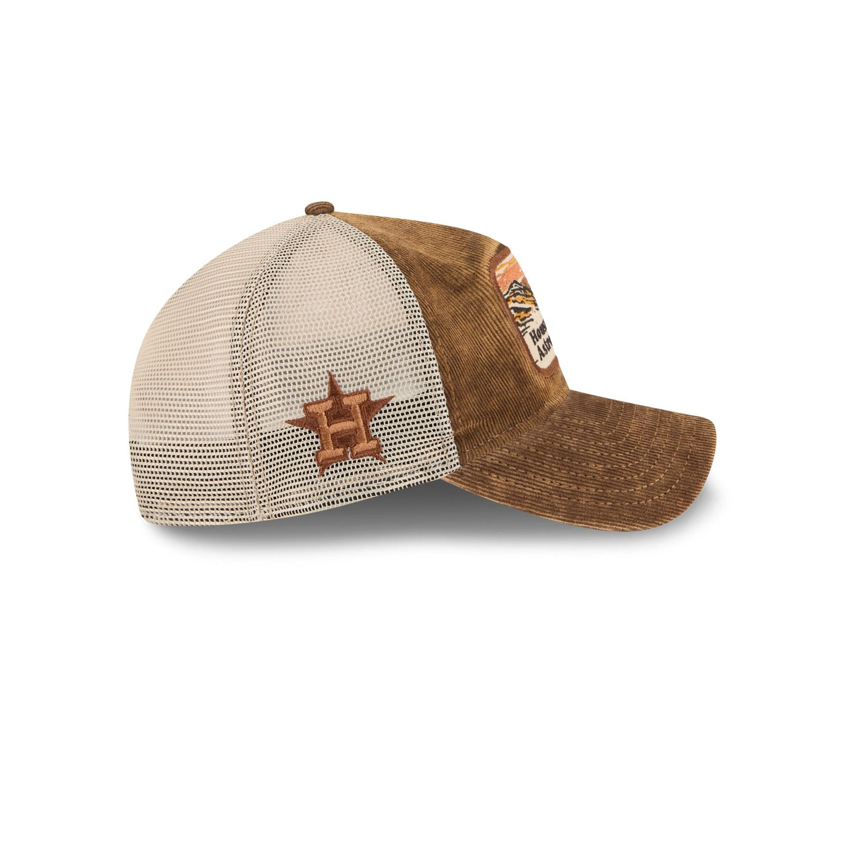 Houston Astros Vintage Landscape Brown 9TWENTY A-Frame Trucker Hat