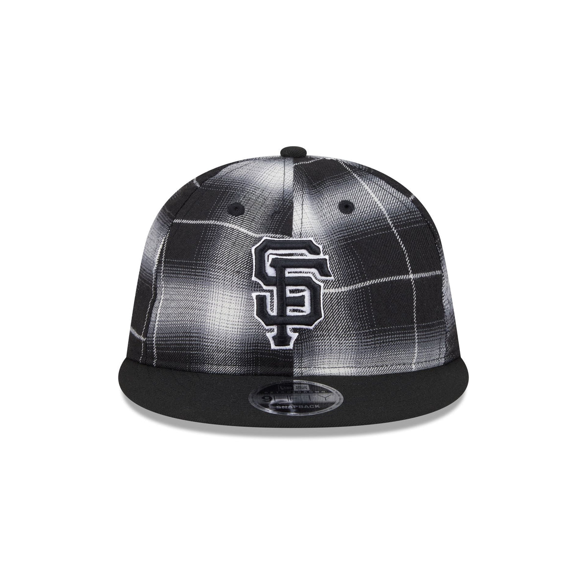 San Francisco Giants Black and White Plaid Retro Crown 9FIFTY Snapback Hat