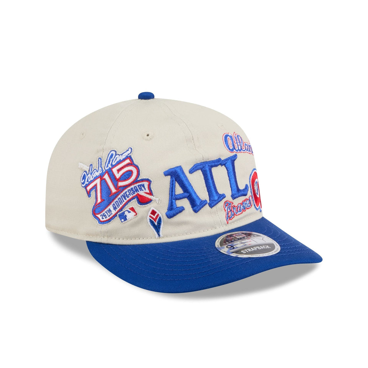 Atlanta Braves Scattered Patches Retro Crown 9FIFTY Snapback Hat