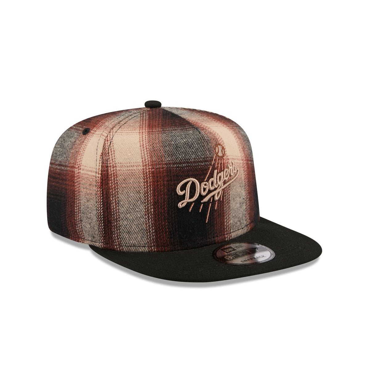 Los Angeles Dodgers Grunge Plaid 9FIFTY A-Frame Adjustable Hat