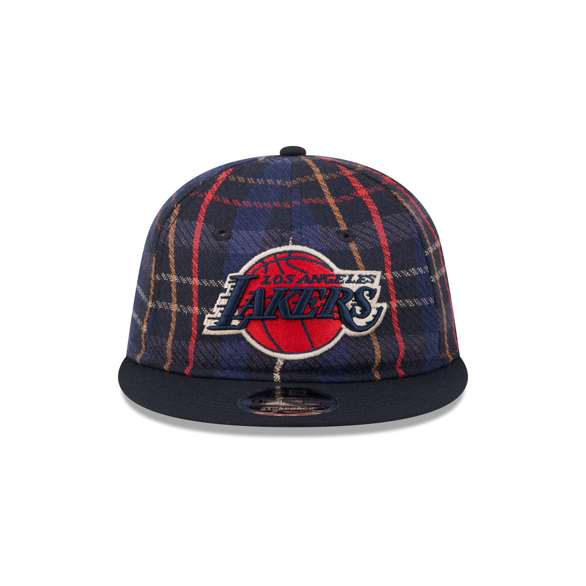 Los Angeles Lakers Grunge Plaid Retro Crown 9FIFTY Adjustable Hat