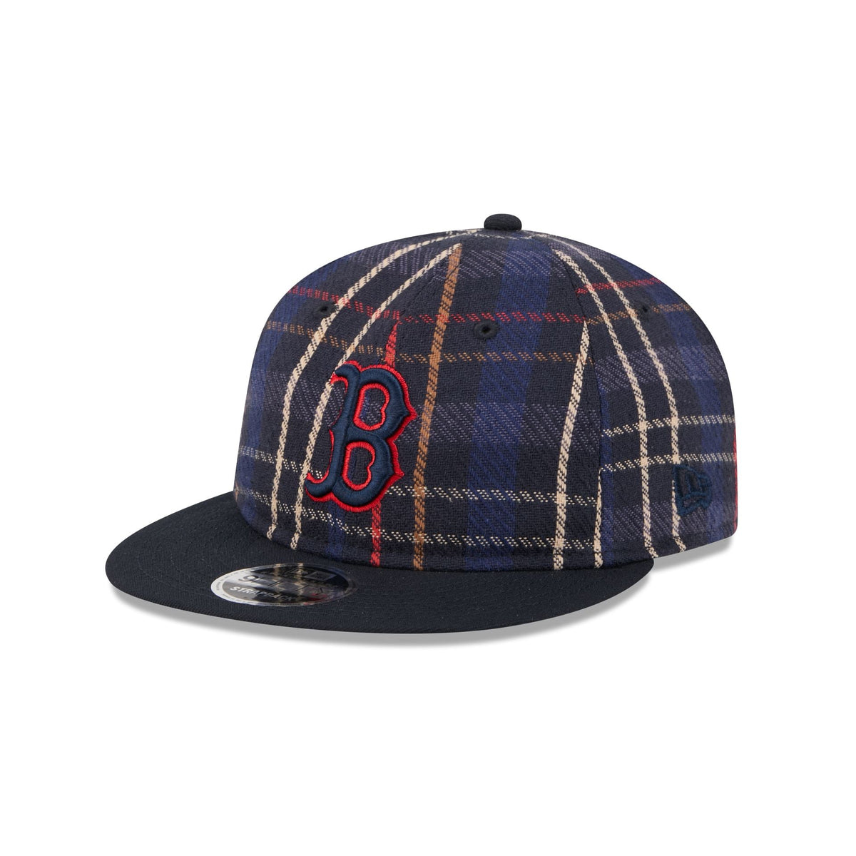 Boston Red Sox Grunge Plaid Retro Crown 9FIFTY Adjustable Hat