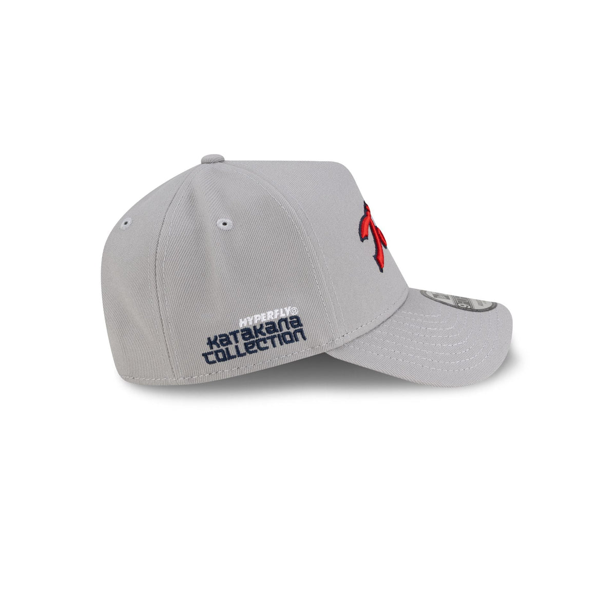 Hyperfly Katakana x Atlanta Braves Gray 9FORTY A-Frame Snapback Hat