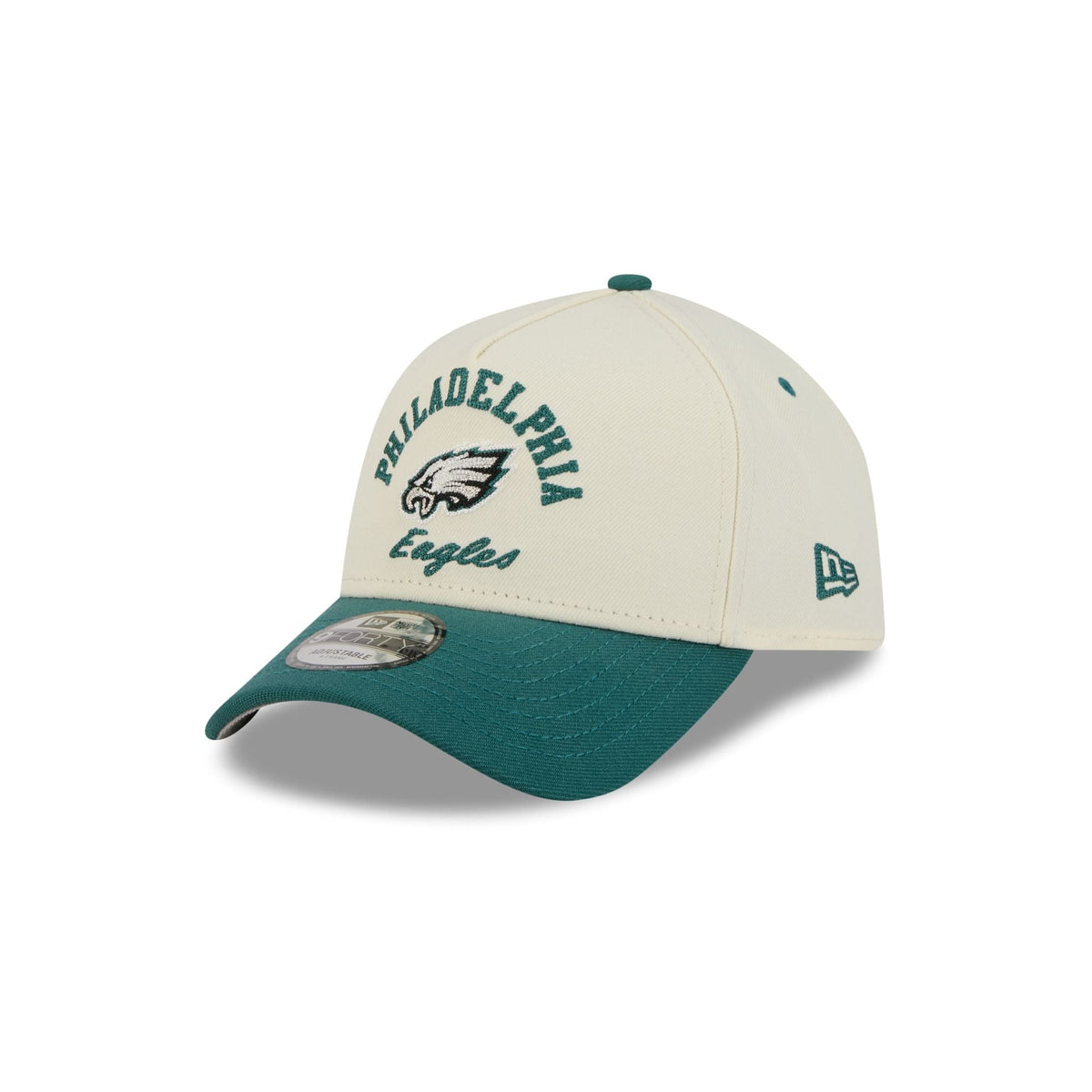 Philadelphia Eagles Chrome White Arched 9FORTY A-Frame Snapback Hat