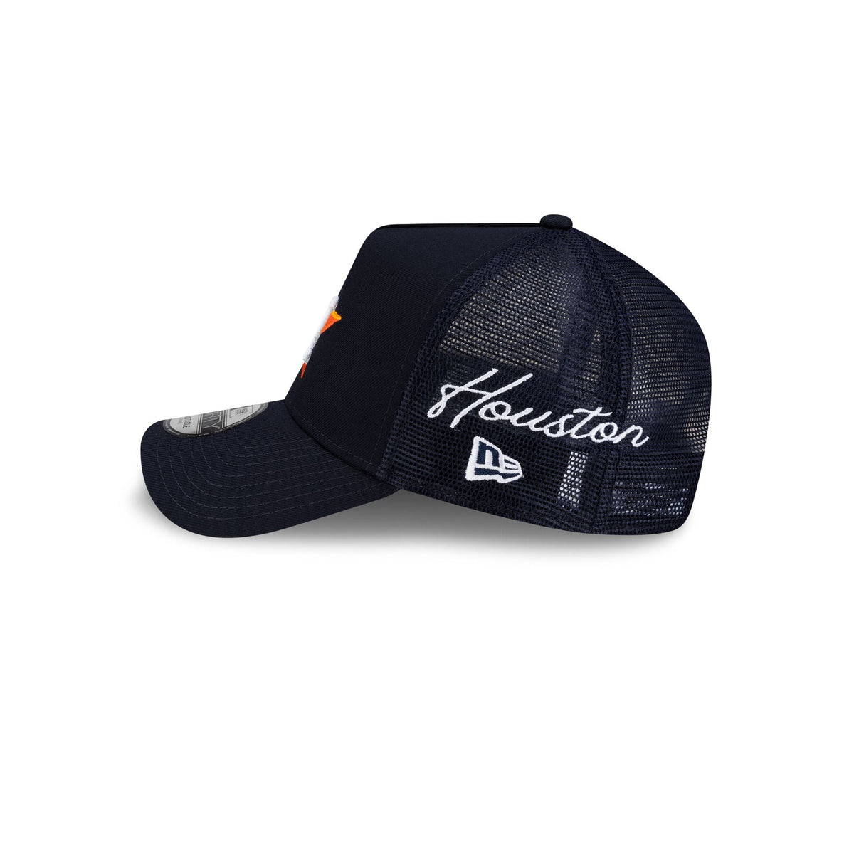Houston Astros Side Script 9FORTY A-Frame Trucker Hat