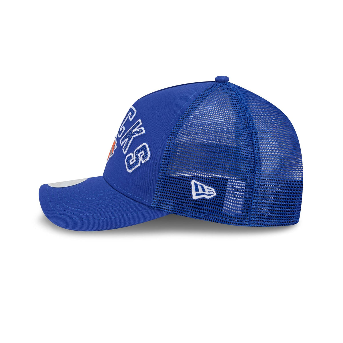 New York Knicks Sequin Wordmark Women's 9FORTY M-Crown A-Frame Trucker Hat