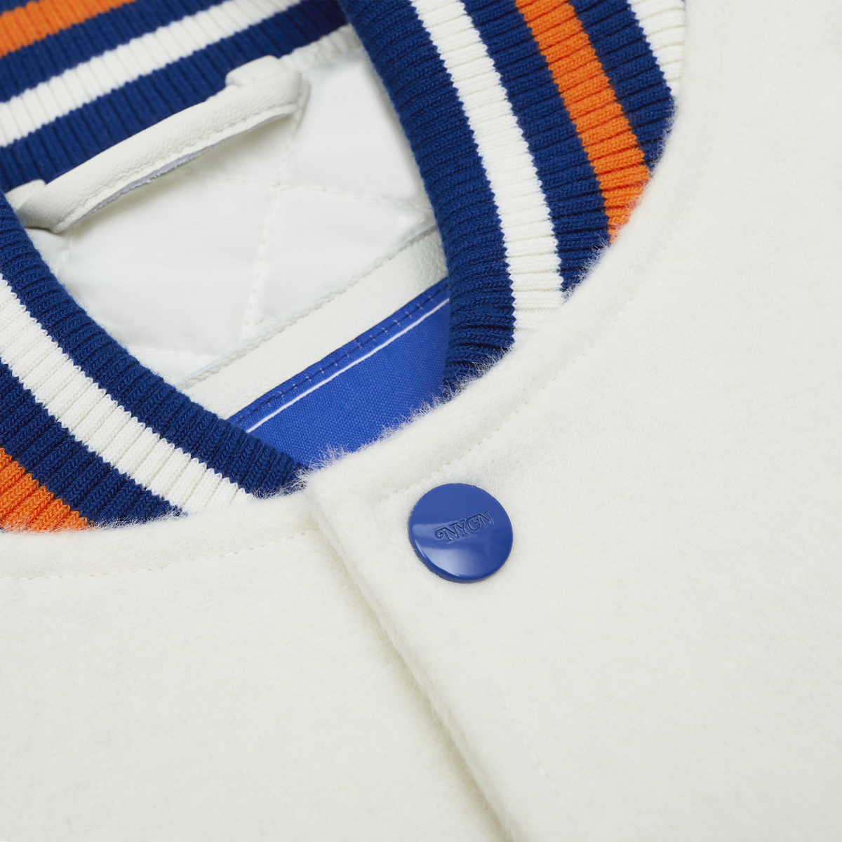 New York or Nowhere x New York Mets Chrome White Motto Varsity Jacket